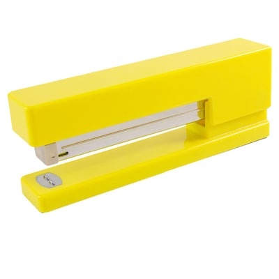 JAM Paper Modern Desktop Stapler, 10 Sheet Capacity, Yellow (337YEZ)