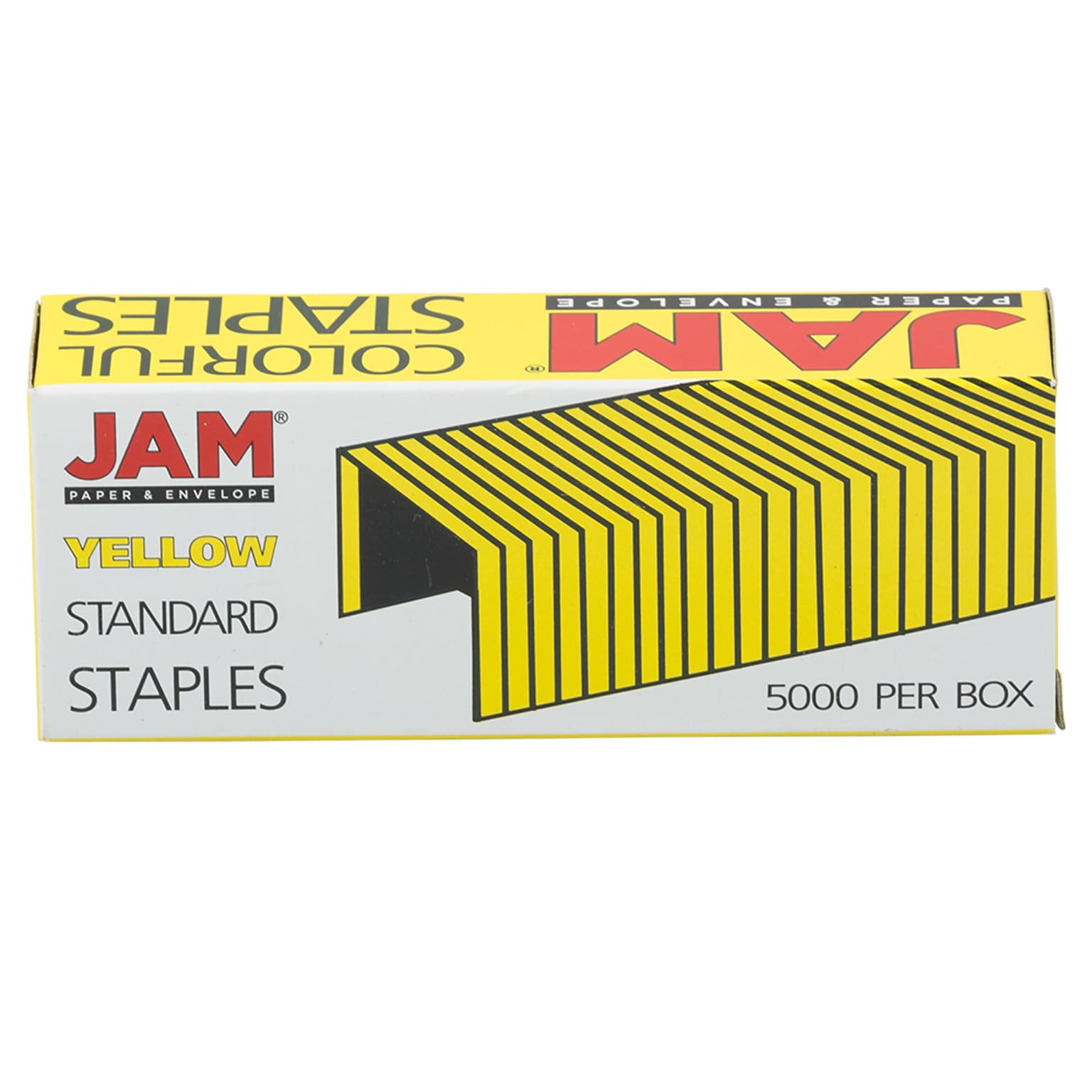 JAM Paper Colorful Staples, 1/4 Leg Length, Yellow, 5000/Box (335YEZ)