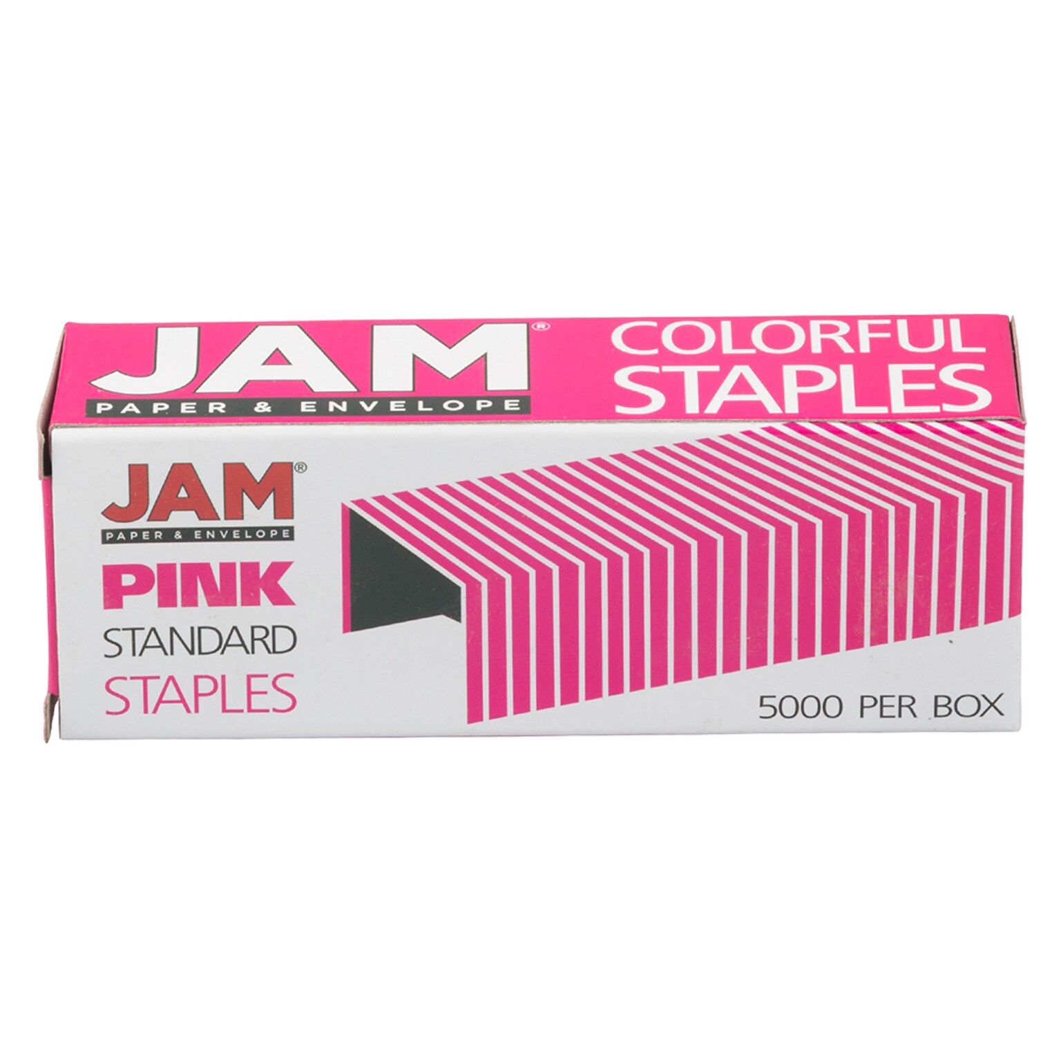 JAM Paper Colorful Staples, 1/4 Leg Length, Pink, 5000/Box (335PIZ)