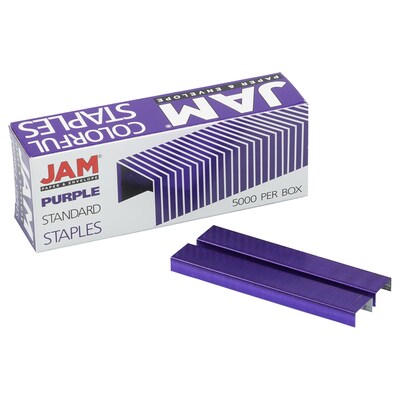 JAM Paper Colorful Staples, 1/4" Leg Length, Purple, 5000/Box (335PUZ)