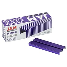 JAM Paper Colorful Staples, 1/4 Leg Length, Purple, 5000/Box (335PUZ)