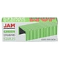 JAM Paper Colorful Staples, 1/4" Leg Length, Green, 5000/Box (335GRZ)