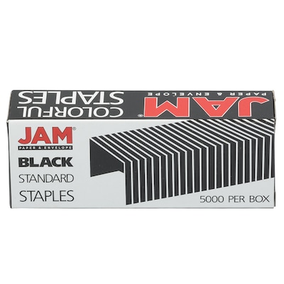 JAM Paper Colorful Staples, 1/4 Leg Length, Black, 5000/Box (335BLZ)