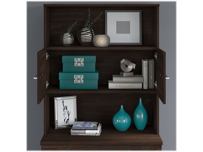 Bush Business Furniture Office 500 36"W Desktop Hutch, Black Walnut (OFH136BW)
