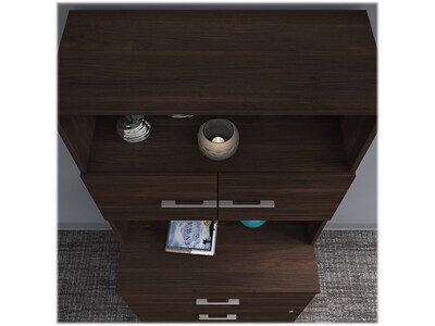 Bush Business Furniture Office 500 36"W Desktop Hutch, Black Walnut (OFH136BW)