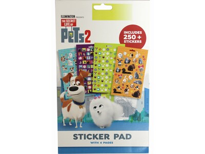Inkology Secret Life of Pets Sticker Pad, Multicolor, 250/Pack (343-4)