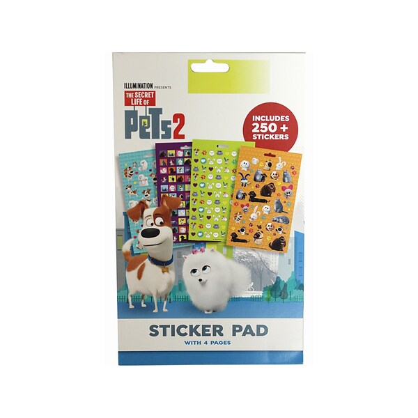 Inkology Secret Life of Pets Sticker Pad, Multicolor, 250/Pack (343-4)