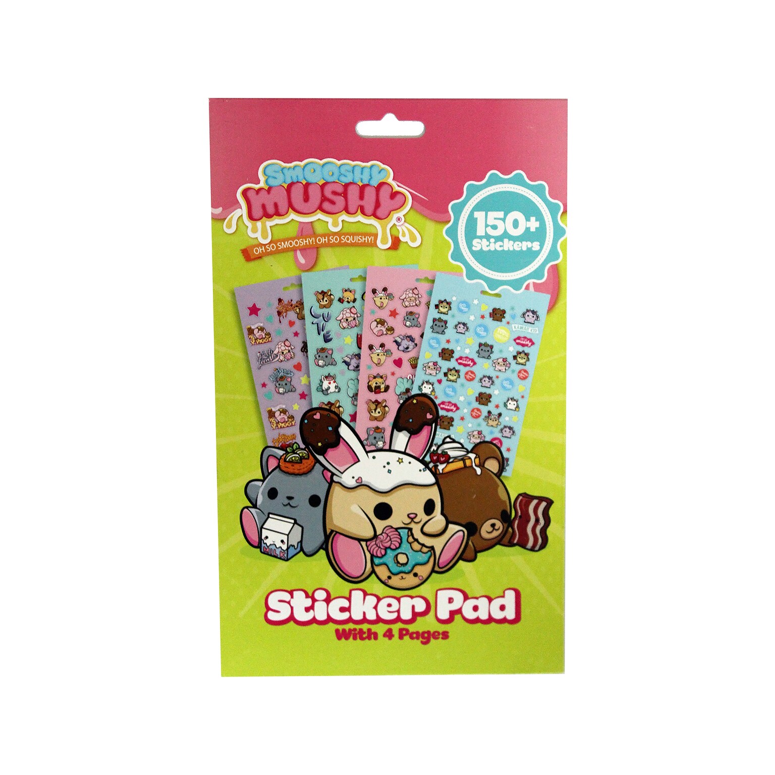 Inkology Smooshy Mushy Sticker Pad, Multicolor, 150/Pack (997-9)