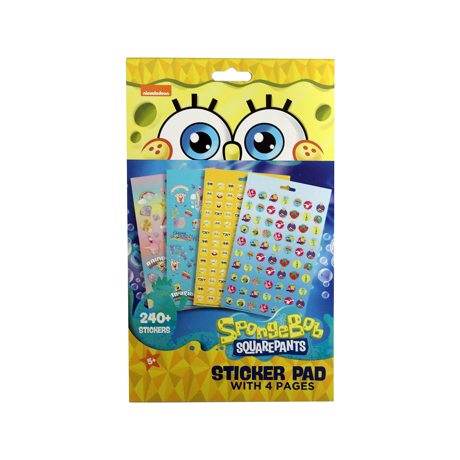 Inkology SpongeBob Sticker Pad, Multicolor, 240Stickers/Pack, PK/24 (132-4)