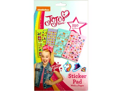 Inkology Jojo Siwa Sticker Pad, Multicolor, 250/Pack (870-5)