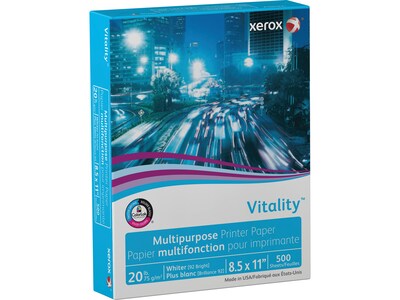 Xerox Vitality 8.5" x 11" Multipurpose Paper, 20 lbs., 92 Brightness, 500 Sheets/Ream (3R02047PY)