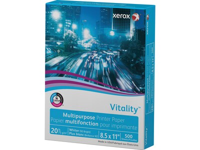 Xerox Vitality 8.5" x 11" Multipurpose Paper, 20 lbs., 92 Brightness, 500 Sheets/Ream (3R02047PY)