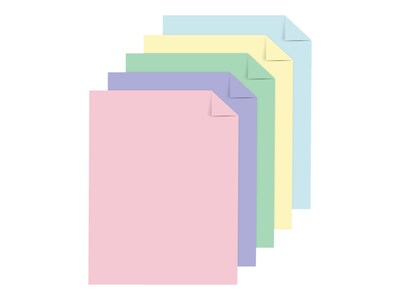 Astrobrights Astrodesigns 65 lb. Paper, 8.5" x 11", Assorted Pastel Colors, 50 Sheets/Pack (91803)