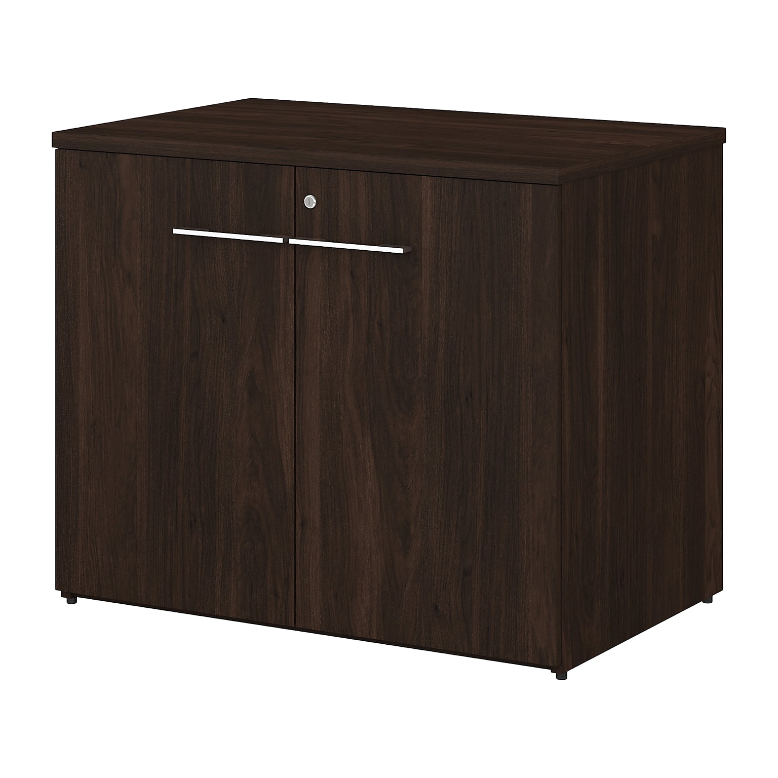 Bush Business Furniture Office 500 30H Storage Cabinet with 2 Shelves, Black Walnut (OFS136BWSU)