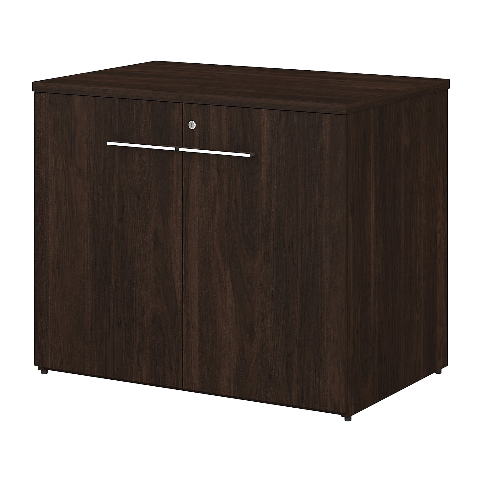 Bush Business Furniture Office 500 29.82H Storage Cabinet with 2 Shelves, Black Walnut (OFS136BWSU)