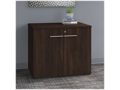 Bush Business Furniture Office 500 30H Storage Cabinet with 2 Shelves, Black Walnut (OFS136BWSU)