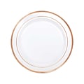 Amscan Premium Party Plate, White with Rose Gold Trim (430547)