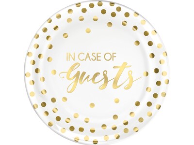 Amscan Premium Party Plate, White/Gold (430576)