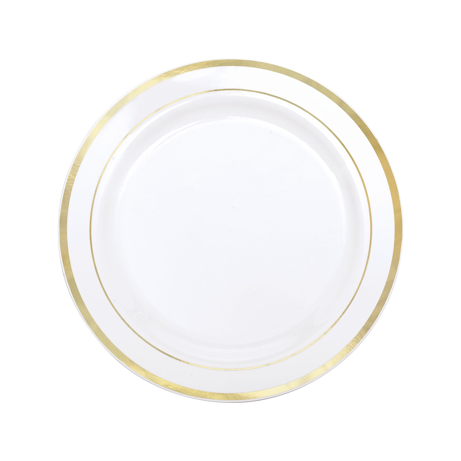 Amscan Premium Party Plate, White with Gold Trim (438986)