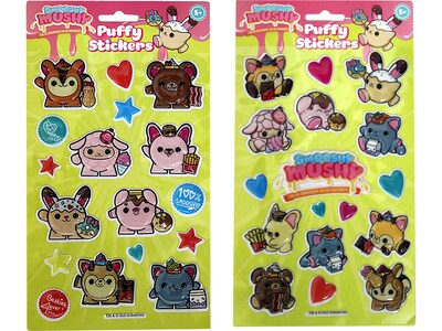 Inkology Smooshy Mushy Stickers, Multicolor, 2/Pack (987-0)