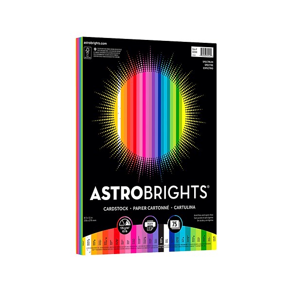 Astrobrights 581147 Astrobrights Double-Color Cardstock Paper 70 Lbs.  8.5-Inch x 11-Inch