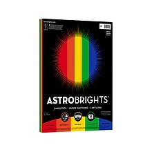 Astrobrights Primary One 65 lb. Cardstock Paper, 8.5 x 11, Assorted Colors, 50 Sheets/Pack (20401)