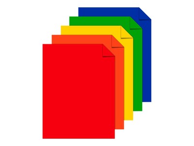 Astrobrights Primary One 65 lb. Cardstock Paper, 8.5 x 11, Assorted Colors, 50 Sheets/Pack (20401)