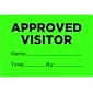 Cosco Paper APPROVED VISITOR Safety Label, 2" x 3", Fluorescent Green, 100/Pack (098458PK100)