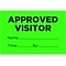 Cosco Paper APPROVED VISITOR Safety Label, 2 x 3, Fluorescent Green, 100/Pack (098458PK100)