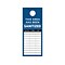 Cosco Paper SANITIZED Safety Door Hanger, 8 x 3.5, Blue/Black/White, 50/Pack (098467PK50)