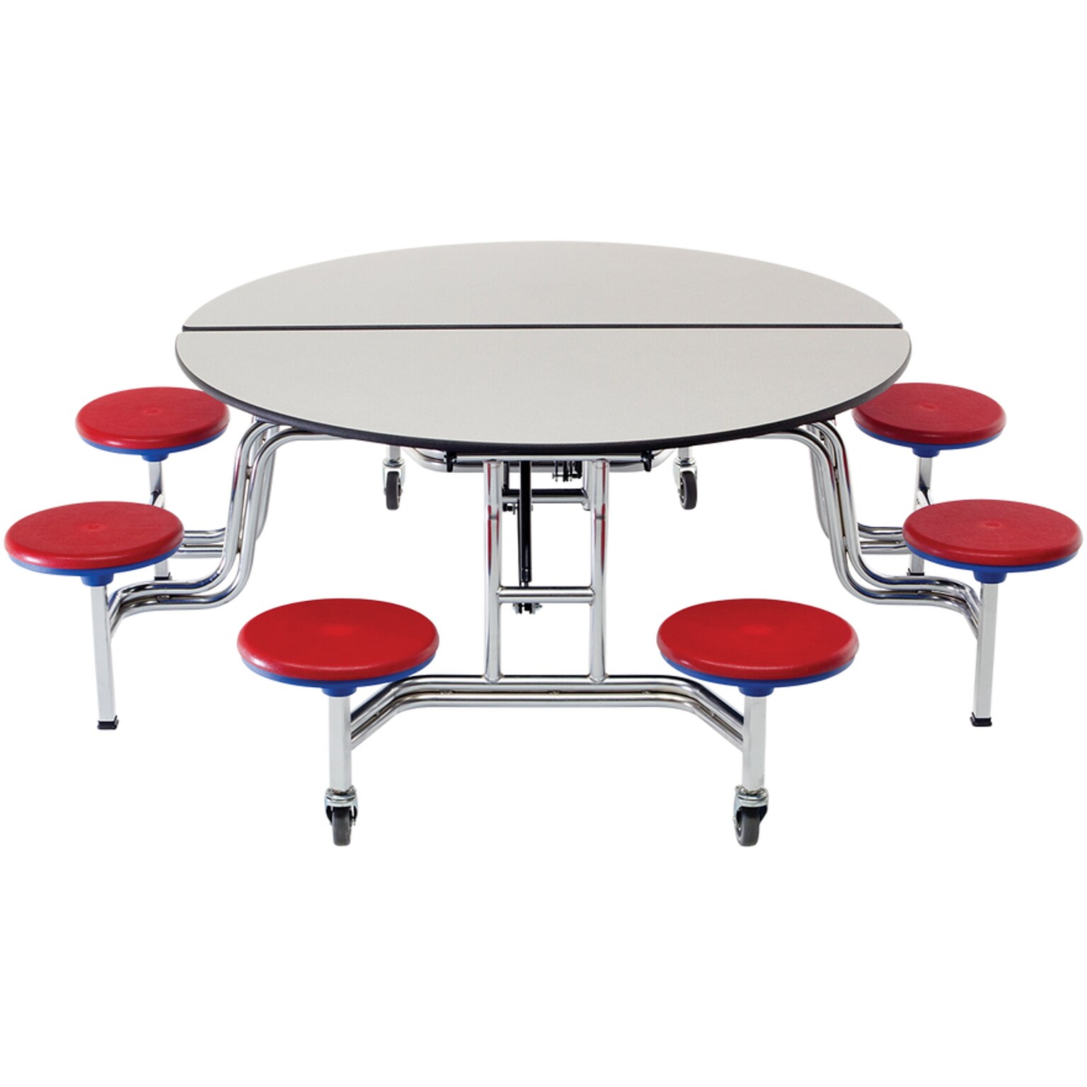 AmTab Mobile Round Shape Stool Table, 60Dia., Gray Nebula (QUICK-MSR608-GNBC)
