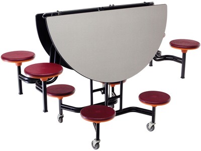 AmTab Mobile Stool Table, 60"Dia., Gray Nebula (QUICK-MSR608-GNBB)