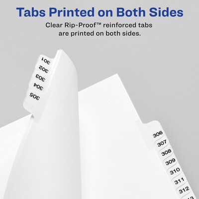 Avery Standard Collated Avery Style Legal Numeric 76 - 100 Tab Paper Dividers, 25 Tabs, White (01333)