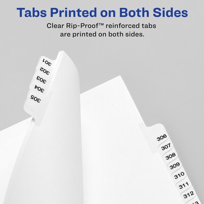 Avery Legal Pre-Printed Paper Dividers, Side Tab EXHIBIT E Tab, White, Avery Style, Letter Size, 25/Pack (01375)