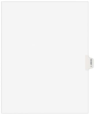 Avery Legal Pre-Printed Paper Dividers, Side Tab EXHIBIT F, White, Avery Style, Letter Size, 25/Pack