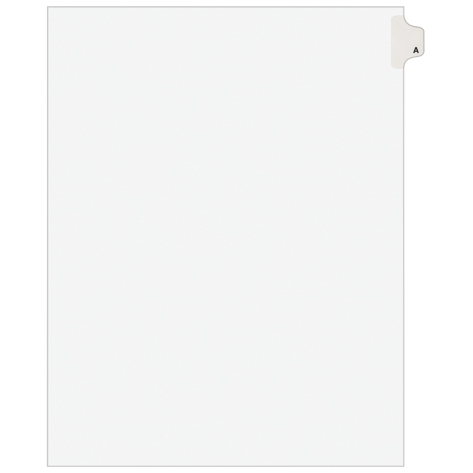 Avery Legal Pre-Printed Paper Divider, Side Tab A, White, Avery Style, Letter Size, 25/Pack (01401)