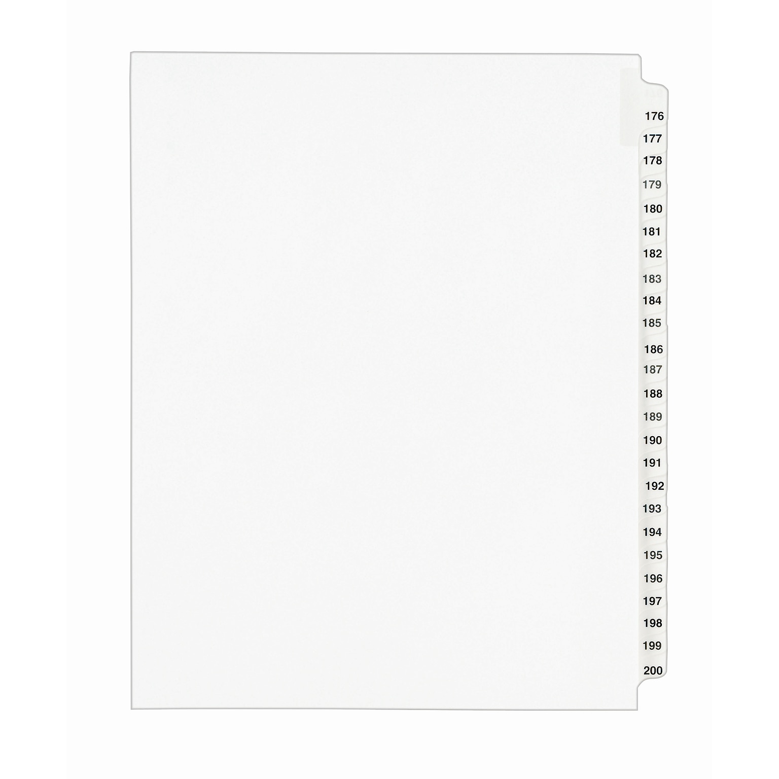 Avery Legal Pre-Printed Paper Divider Collated Set, 176-200 Tabs, White, Avery Style, Letter Size (01337)