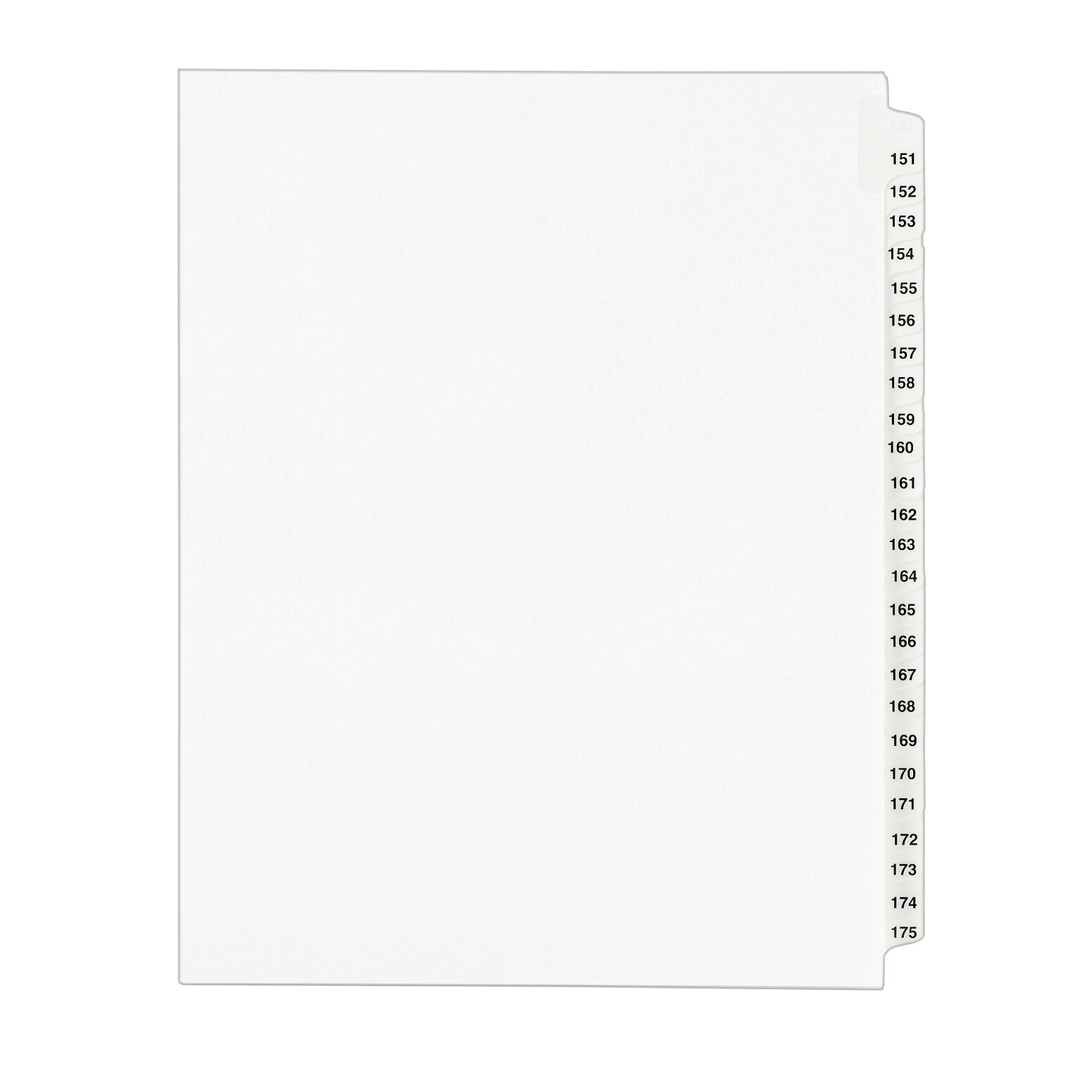 Avery Legal Pre-Printed Paper Divider Collated Set, 151-175 Tabs, White, Avery Style, Letter Size (01336)