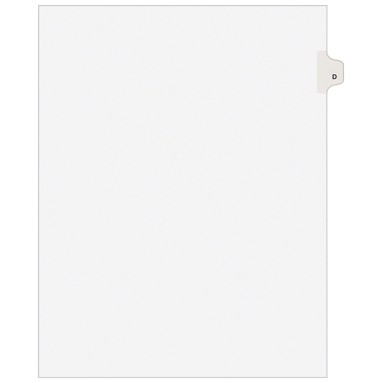 Avery Style Individual Legal Divider, Tab D, 8.5 x 11, White, 25/Set (01404)