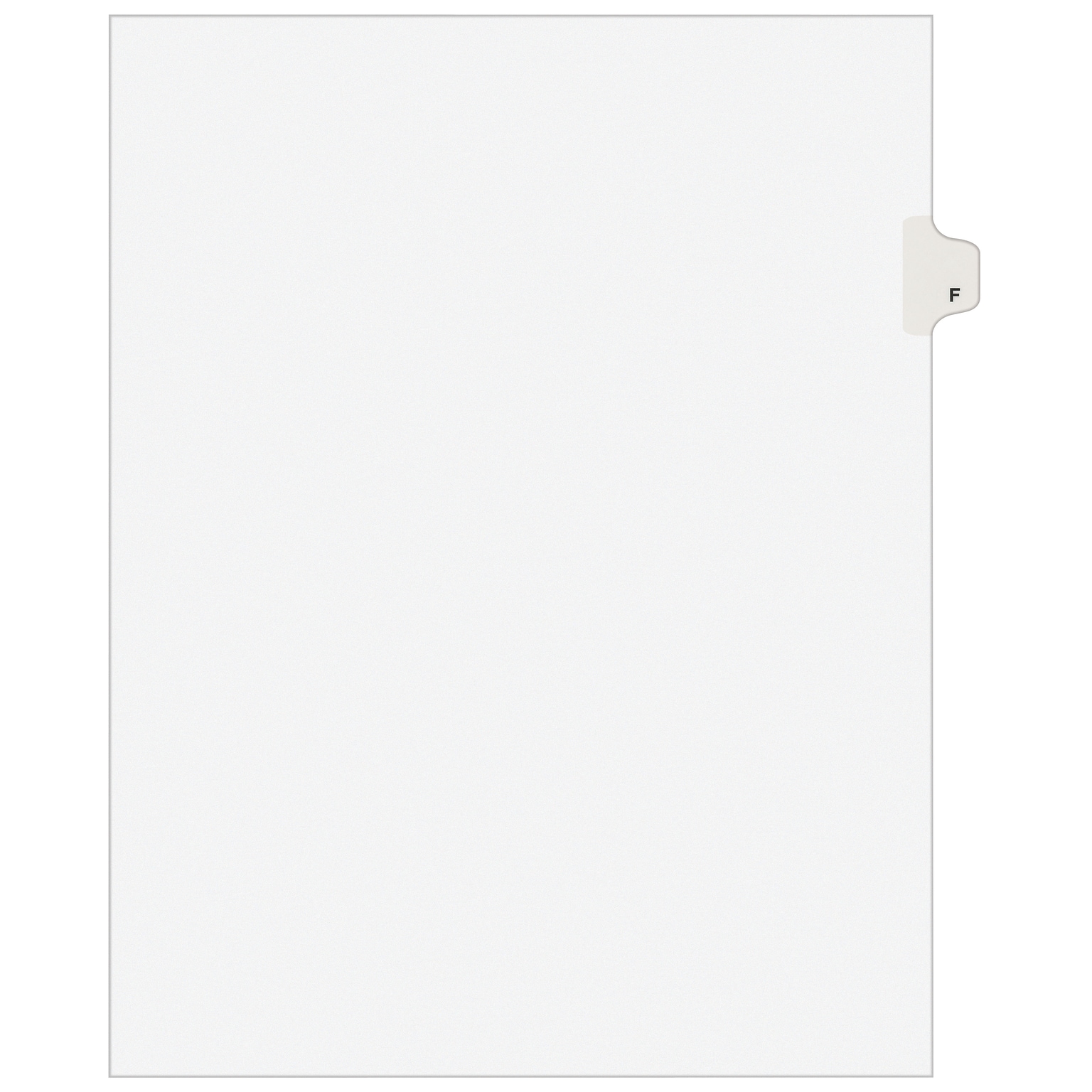Avery Style Individual Legal Divider, Tab F, 8.5 x 11, White, 25/Set (01406)