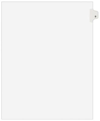 Avery Legal Pre-Printed Paper Divider, Side Tab B, White, Avery Style, Letter Size, 25/Pack (01402)