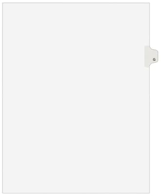 Avery Style Individual Legal Divider, Tab G, 8.5 x 11, White, 25/Set (01407)