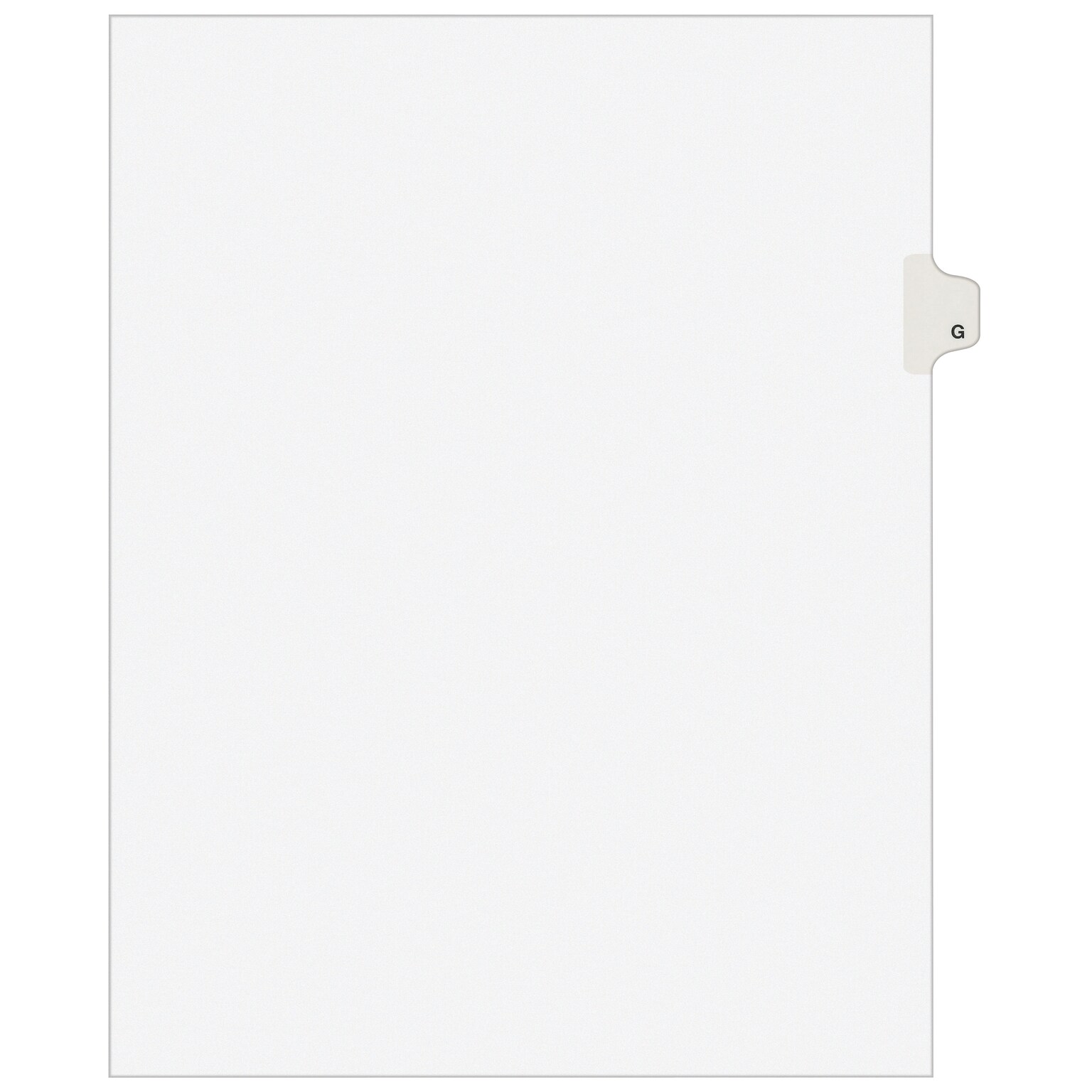 Avery Style Individual Legal Divider, Tab G, 8.5 x 11, White, 25/Set (01407)