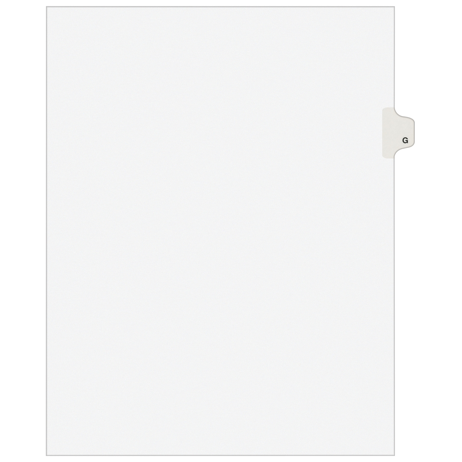 Avery Style Individual Legal Divider, Tab G, 8.5 x 11, White, 25/Set (01407)