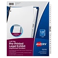 Avery Legal Exhibit Numeric Dividers, 26-Tab, Clear (11370)