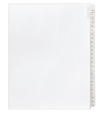 Avery Legal Pre-Printed Paper Divider Collated Set, 76-100 Tabs, White, Allstate Style, Letter Size