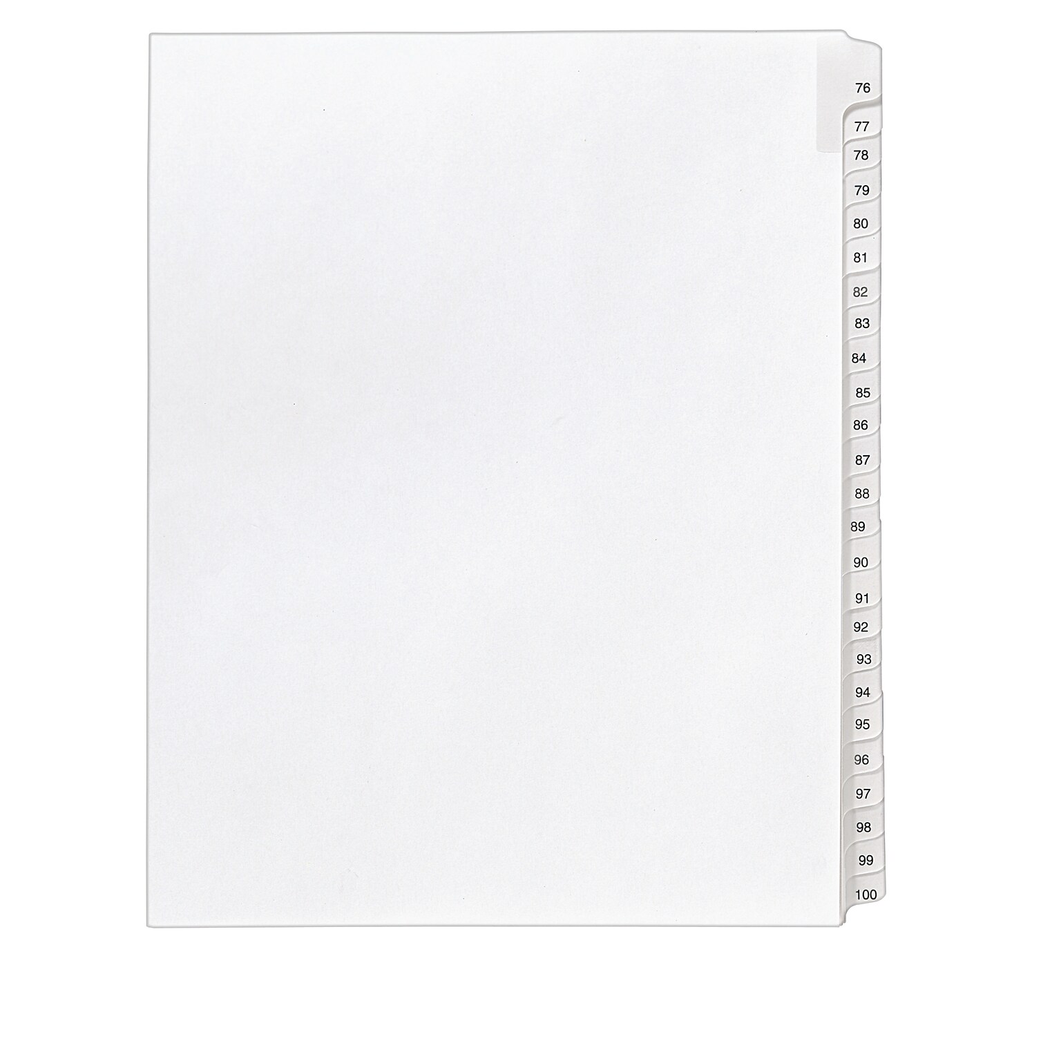 Avery Legal Pre-Printed Paper Divider Collated Set, 76-100 Tabs, White, Allstate Style, Letter Size (01704)