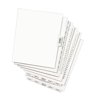 Avery Premium Collated Legal Paper Dividers, A-Z & Table of Content Tabs, White, Avery Style, Letter Size, Bottom Tab (11376)