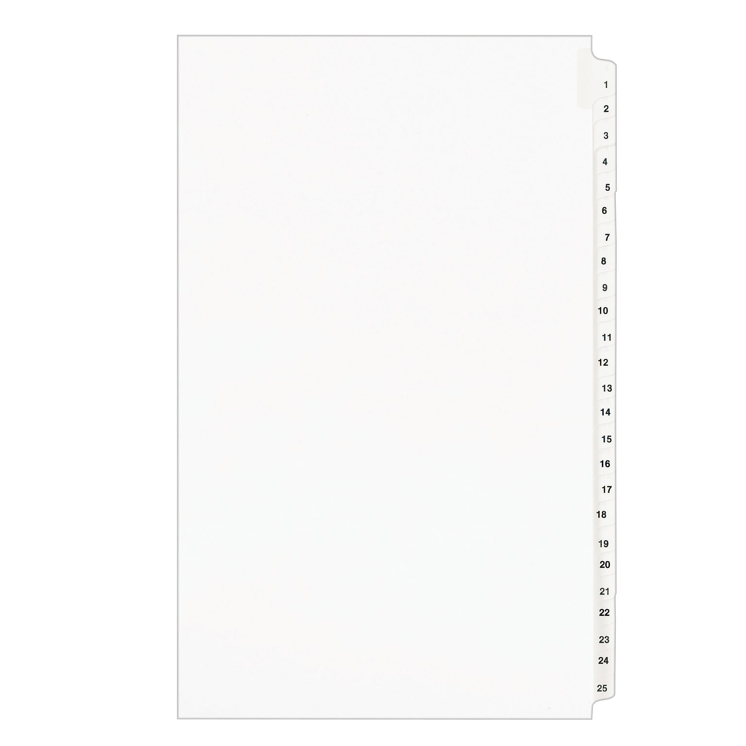 Avery Legal Pre-Printed Paper Divider Collated Set, 1-25 Tabs, White, Avery Style, Legal Size (01430)