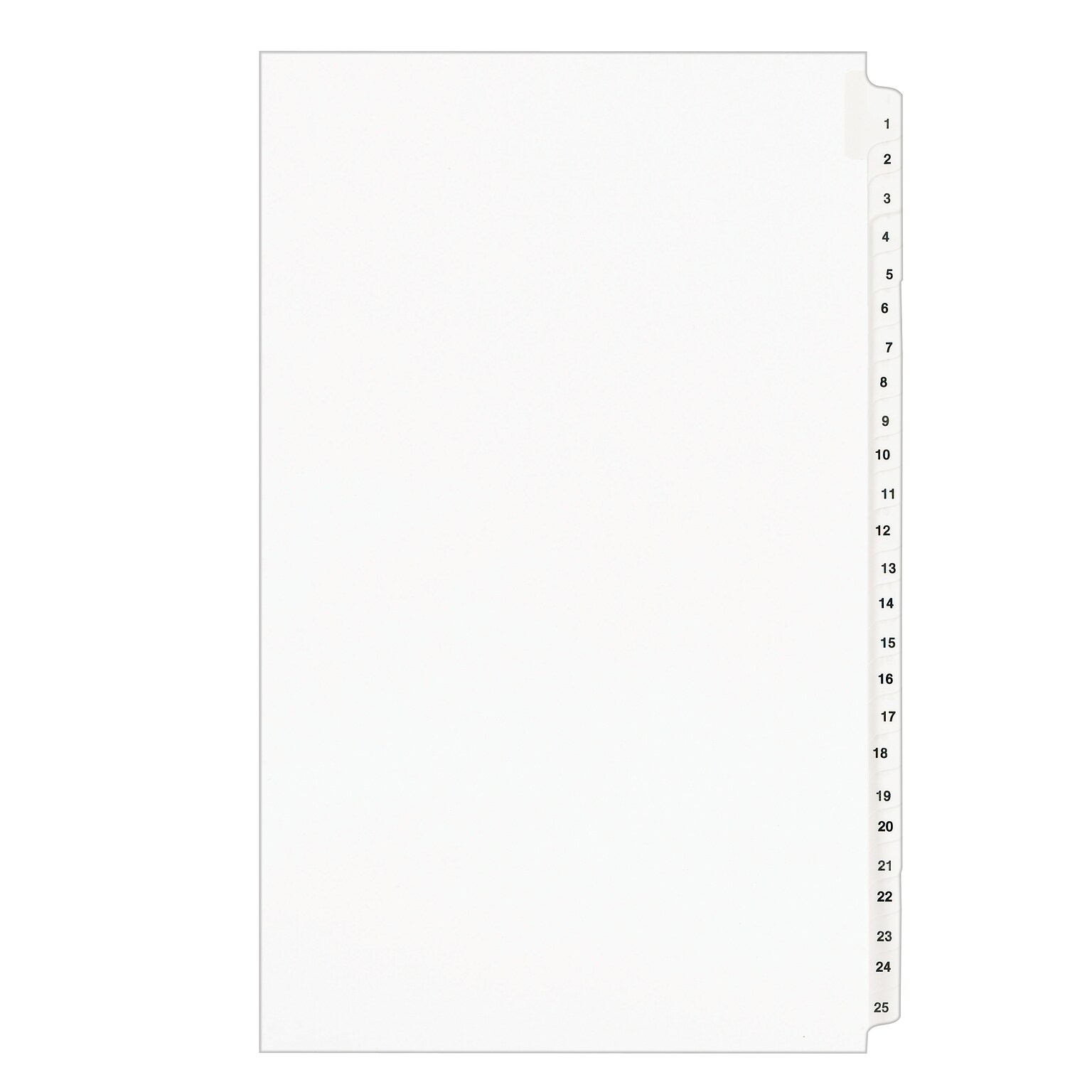 Avery Legal Pre-Printed Paper Divider Collated Set, 1-25 Tabs, White, Avery Style, Legal Size (01430)